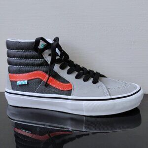 Vans Men's Skate Sk8-Hi Lucid Suede / Canvas in Nice Color Combos Gray / Orange